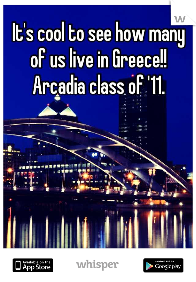It's cool to see how many of us live in Greece!! Arcadia class of '11.