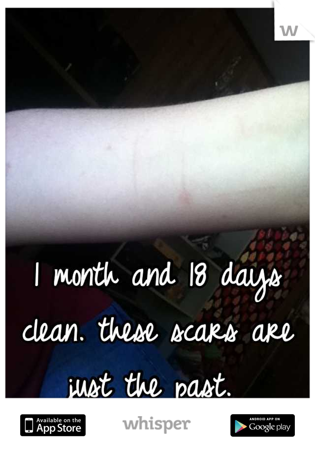 1 month and 18 days clean. these scars are just the past. 