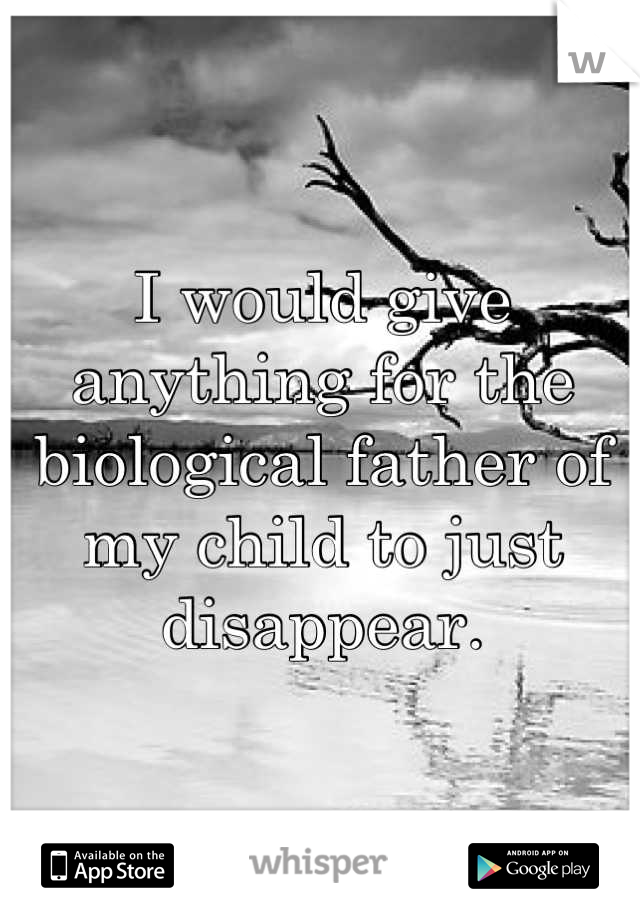 I would give anything for the biological father of my child to just disappear.
