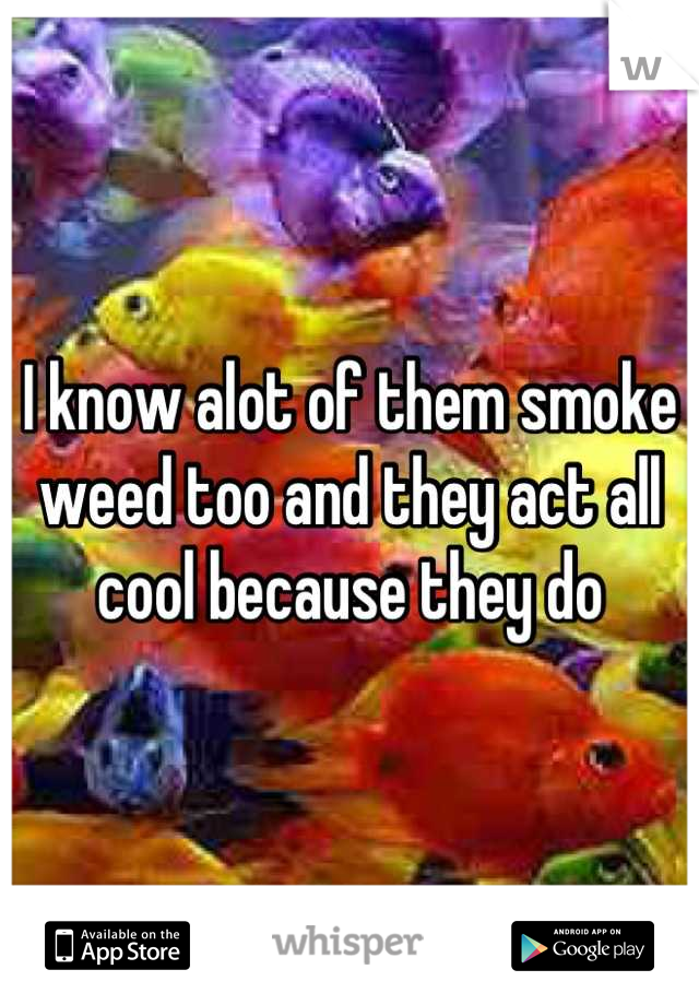 I know alot of them smoke weed too and they act all cool because they do