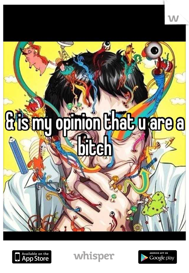 & is my opinion that u are a bitch