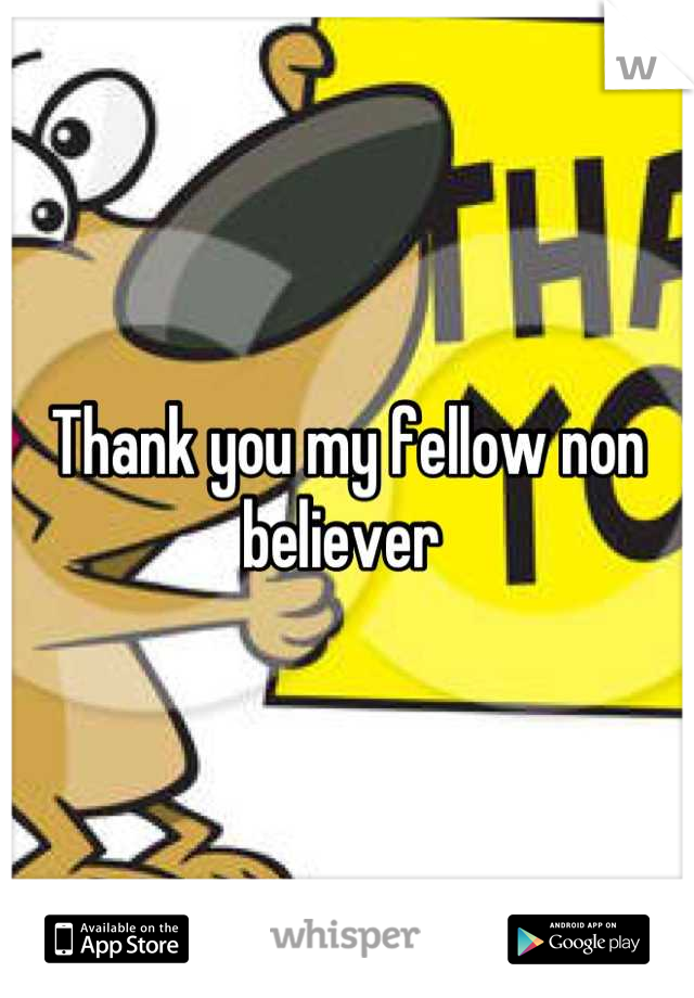 Thank you my fellow non believer 