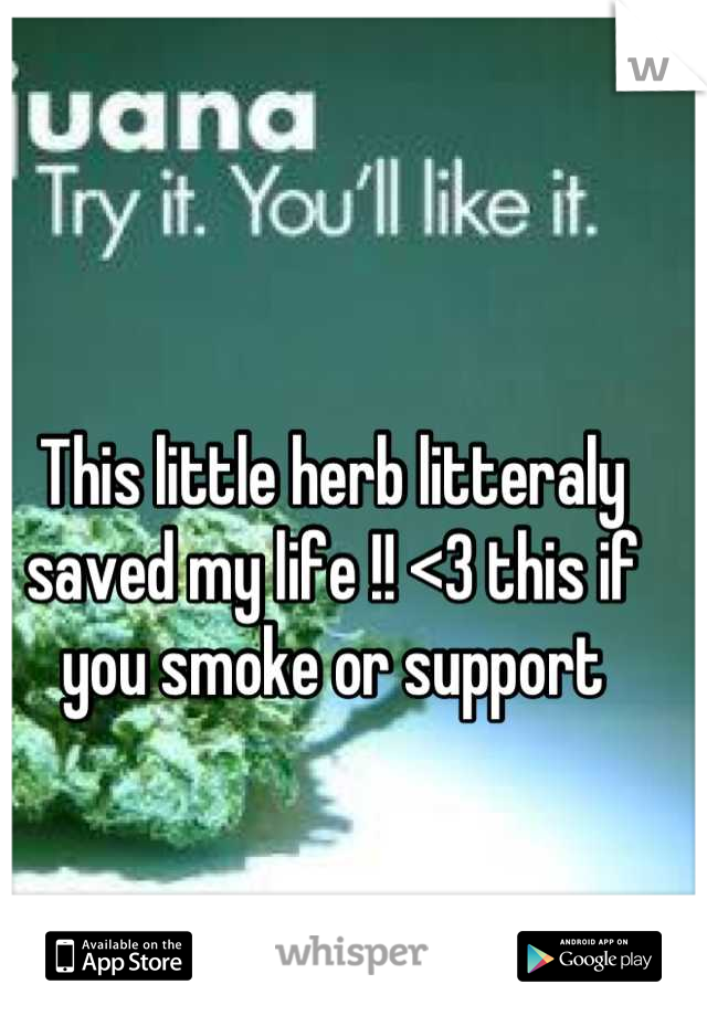 This little herb litteraly saved my life !! <3 this if you smoke or support