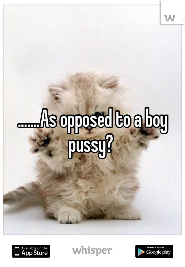 .......As opposed to a boy pussy? 