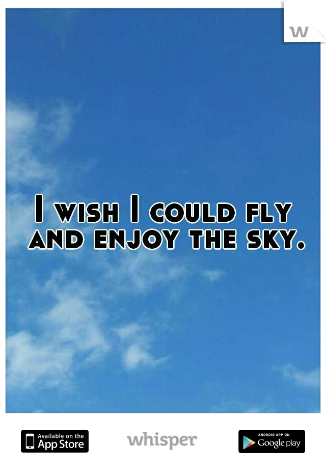 I wish I could fly and enjoy the sky.