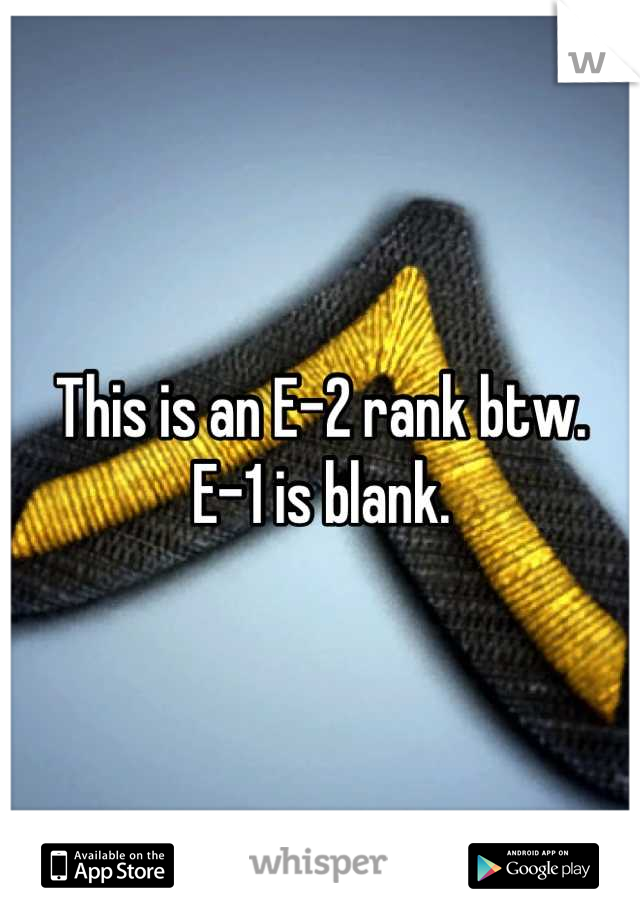 This is an E-2 rank btw.
 E-1 is blank. 