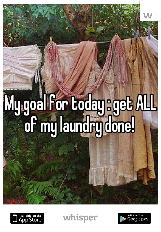 My goal for today : get ALL of my laundry done! 