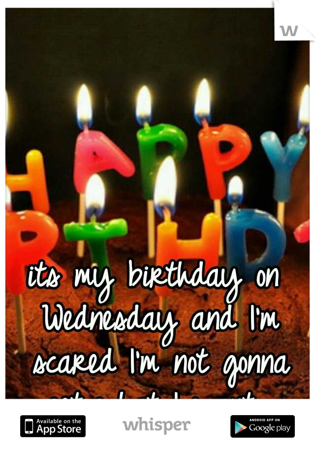 its my birthday on Wednesday and I'm scared I'm not gonna get what I want. 