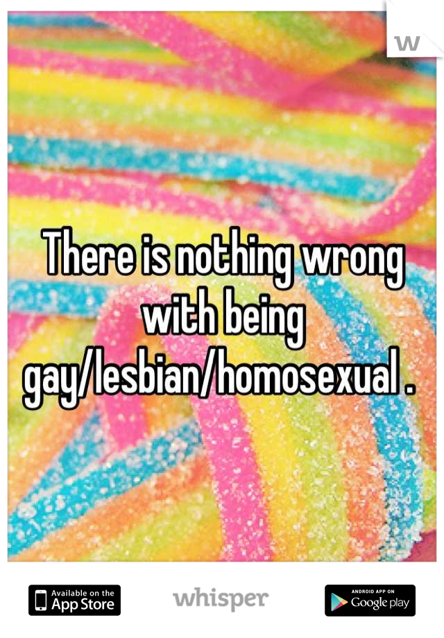 There is nothing wrong with being gay/lesbian/homosexual . 