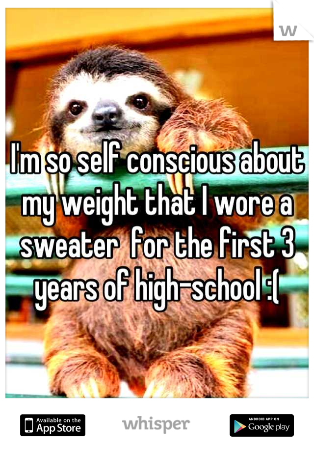 I'm so self conscious about my weight that I wore a sweater  for the first 3 years of high-school :(