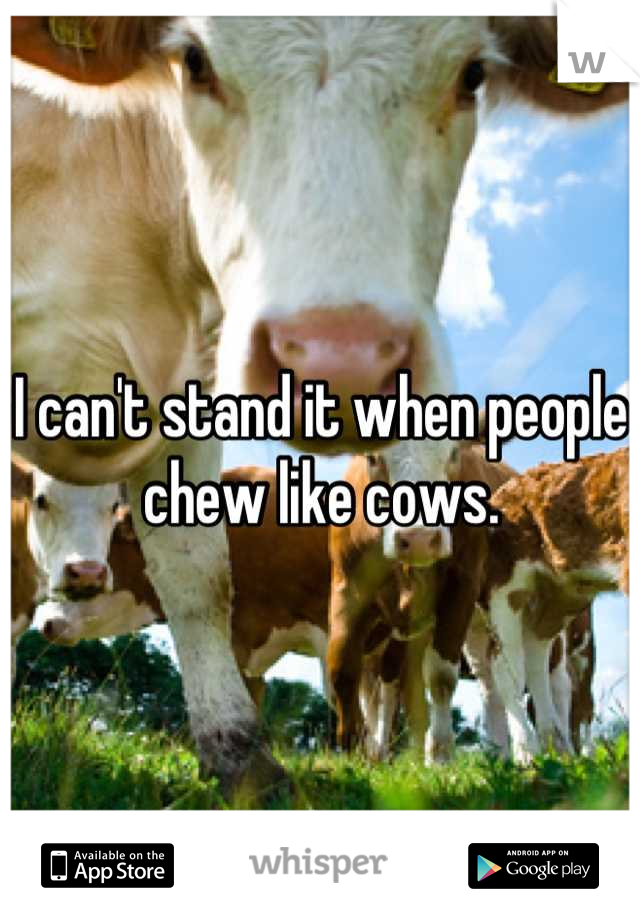 I can't stand it when people chew like cows.