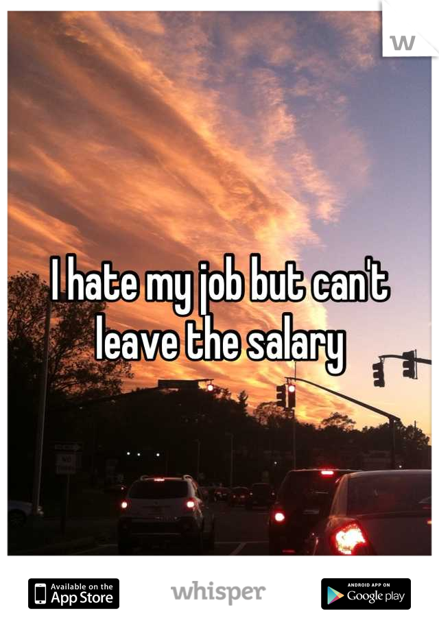 I hate my job but can't leave the salary