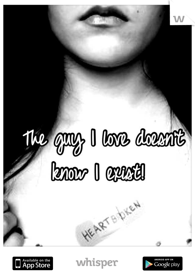 The guy I love doesn't know I exist! 
