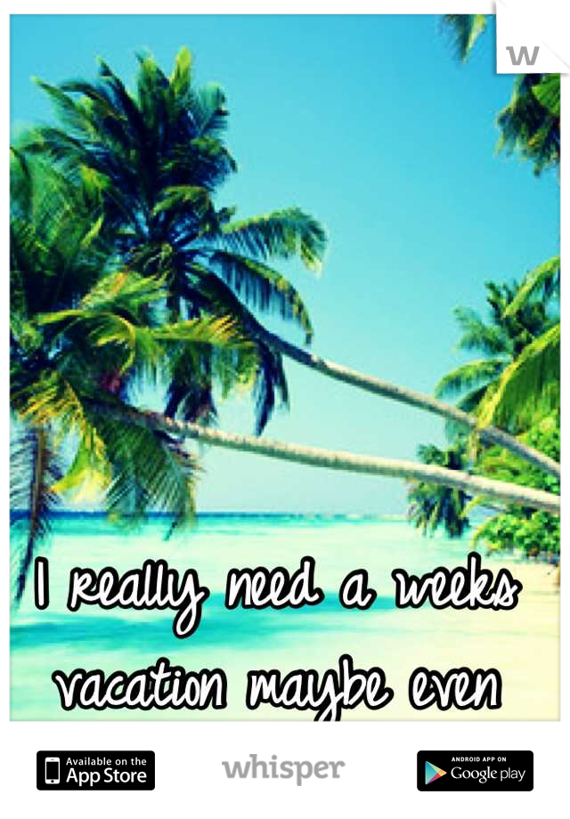 I really need a weeks vacation maybe even two... 