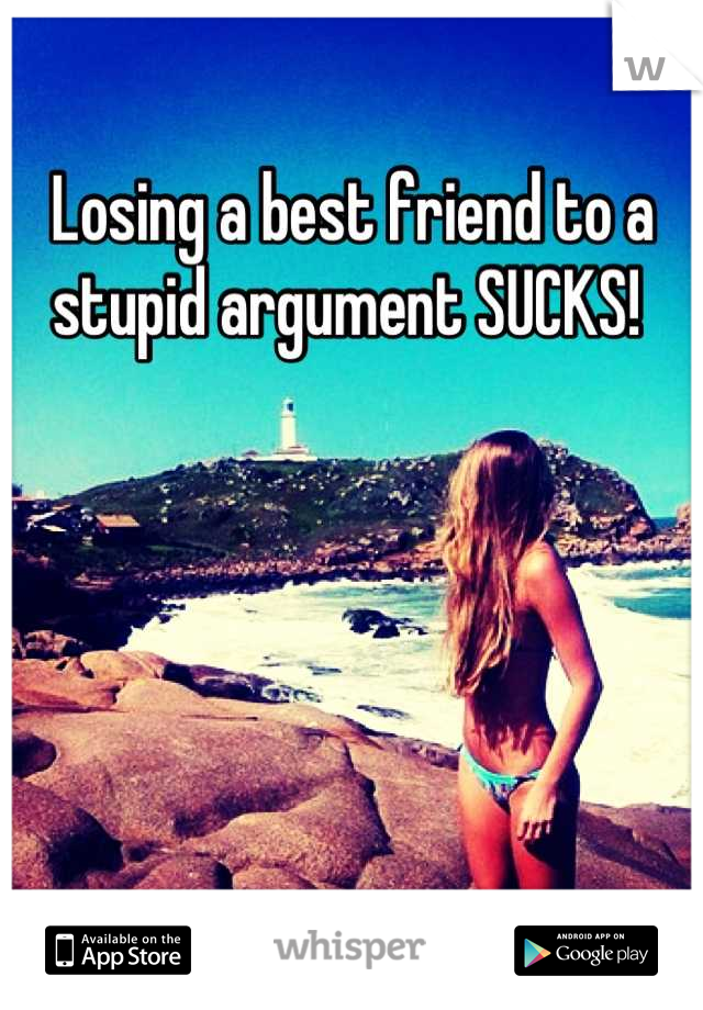 Losing a best friend to a stupid argument SUCKS! 