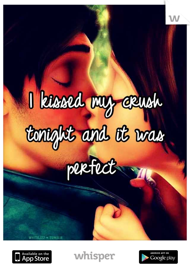 I kissed my crush tonight and it was perfect 