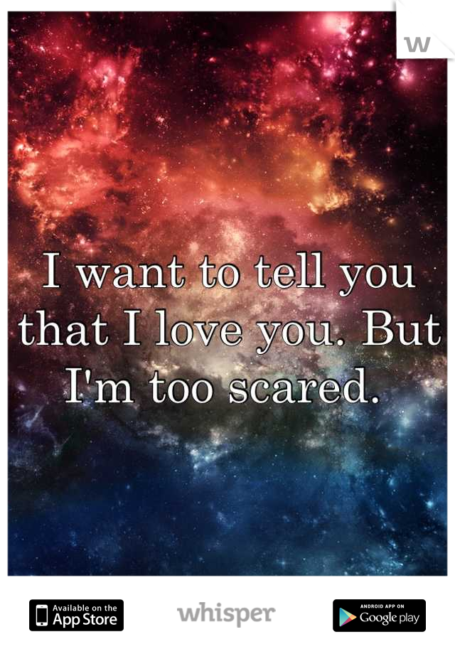 I want to tell you that I love you. But I'm too scared. 