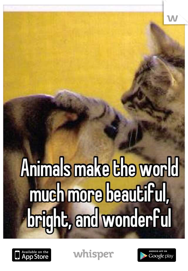 Animals make the world much more beautiful, bright, and wonderful