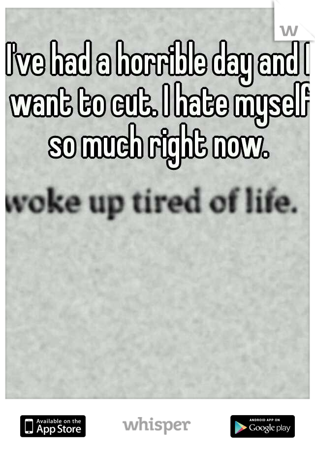 I've had a horrible day and I want to cut. I hate myself so much right now. 