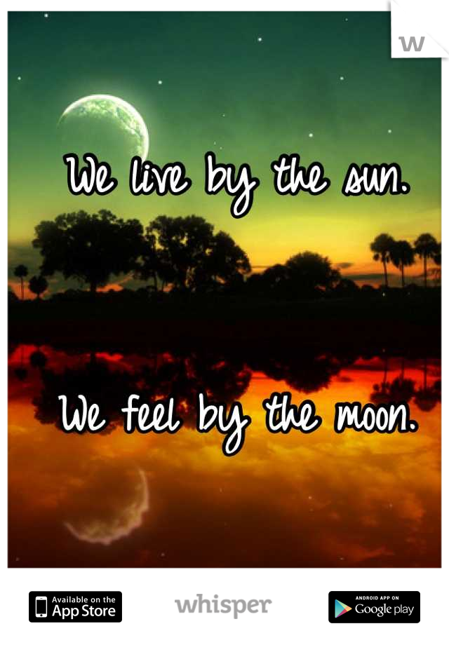 We live by the sun. 


We feel by the moon.