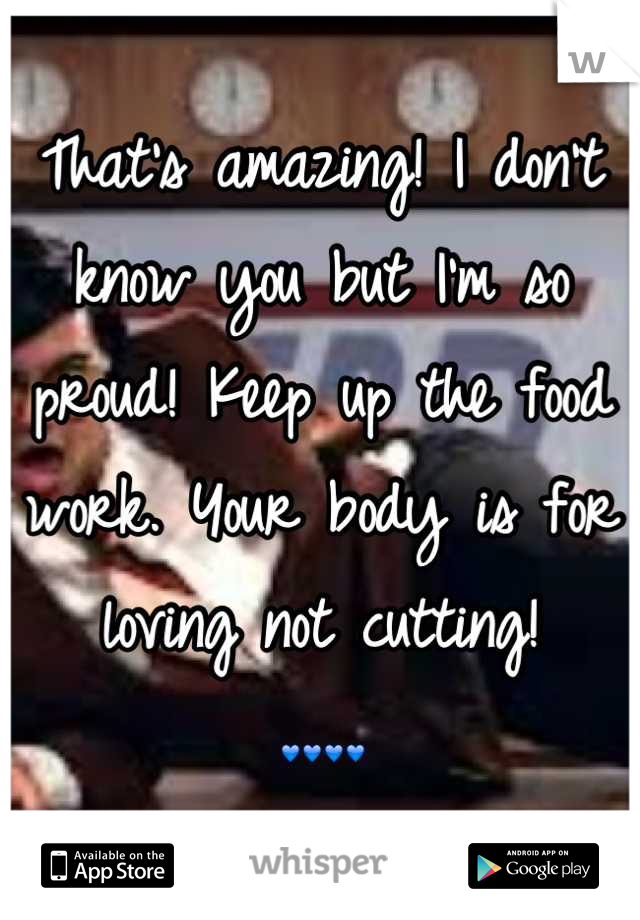 That's amazing! I don't know you but I'm so proud! Keep up the food work. Your body is for loving not cutting! 
💙💙💙💙