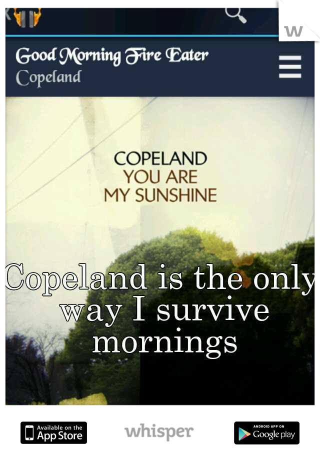 Copeland is the only way I survive mornings