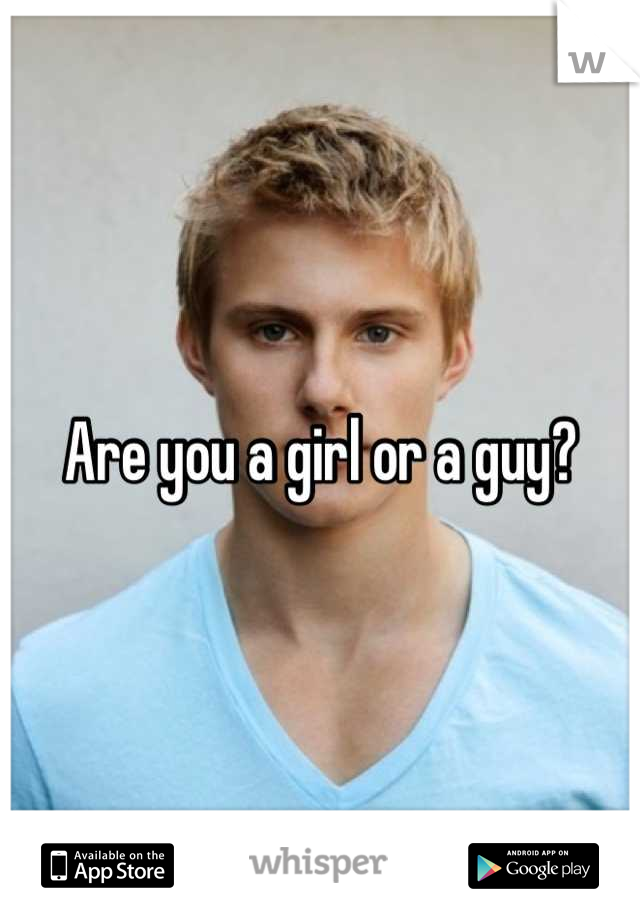 Are you a girl or a guy?