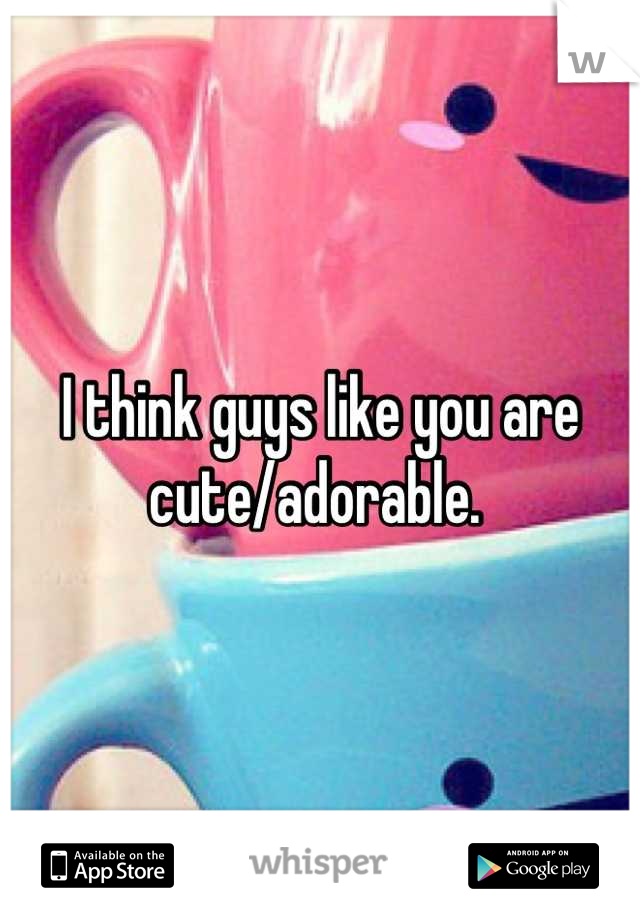 I think guys like you are cute/adorable. 