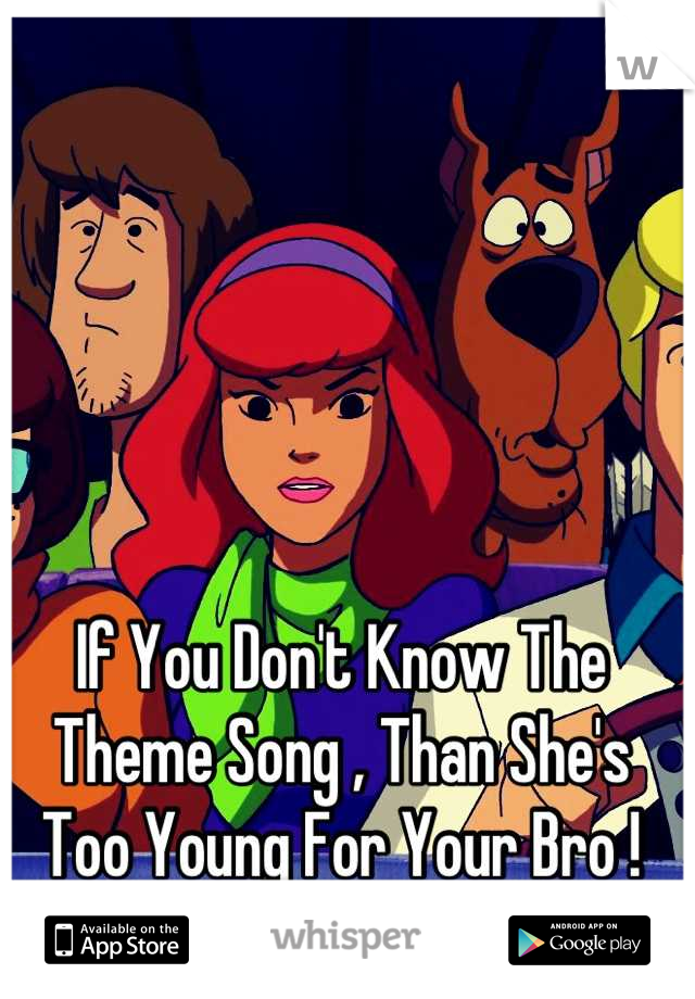 If You Don't Know The Theme Song , Than She's Too Young For Your Bro !