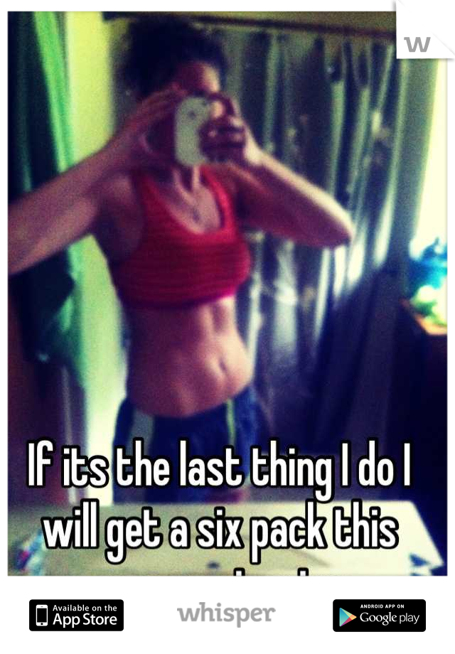 If its the last thing I do I will get a six pack this summer is mine