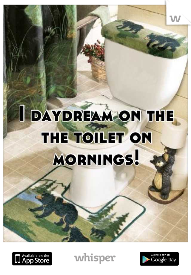 I daydream on the the toilet on mornings!