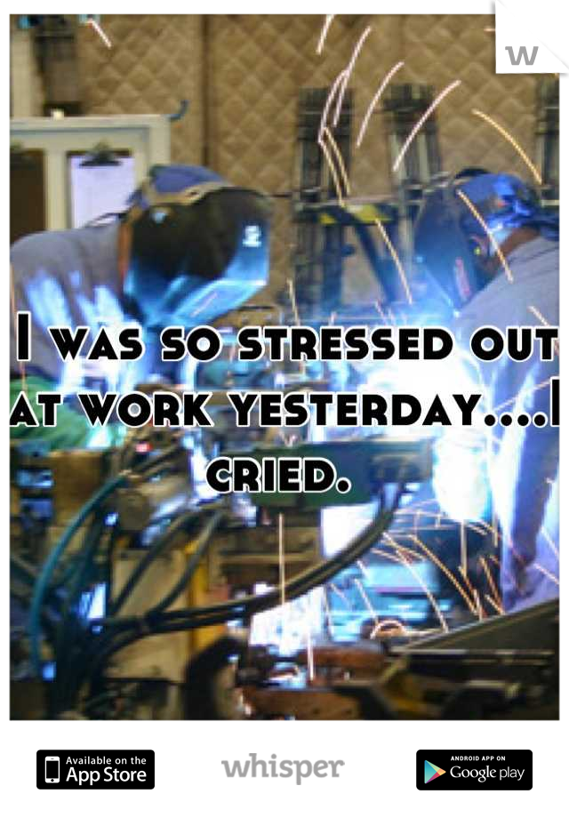 I was so stressed out at work yesterday....I cried. 