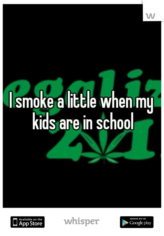 I smoke a little when my kids are in school