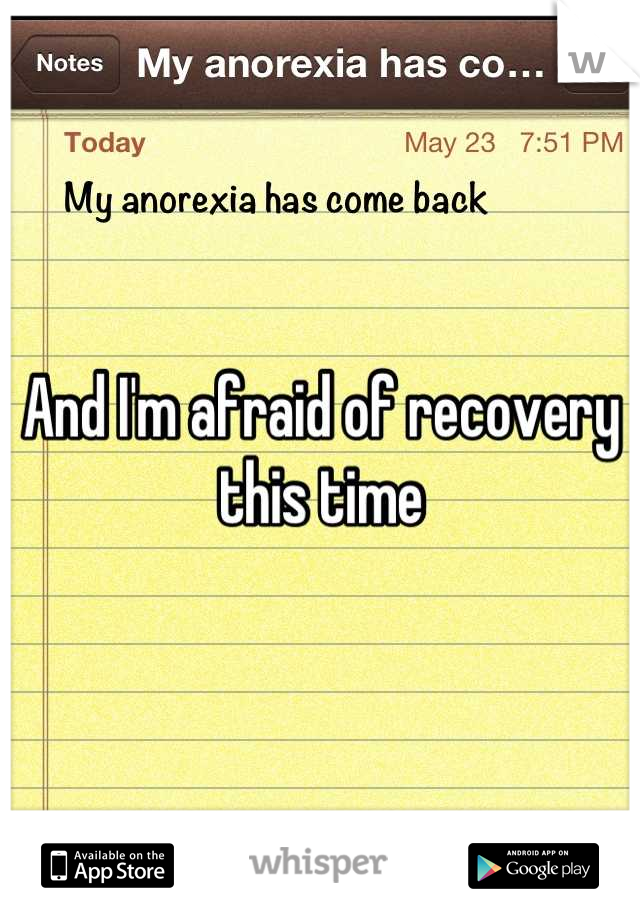 And I'm afraid of recovery this time