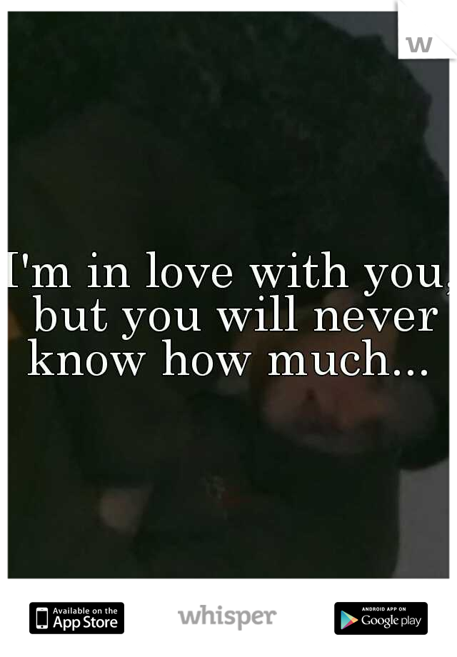 I'm in love with you, but you will never know how much... 