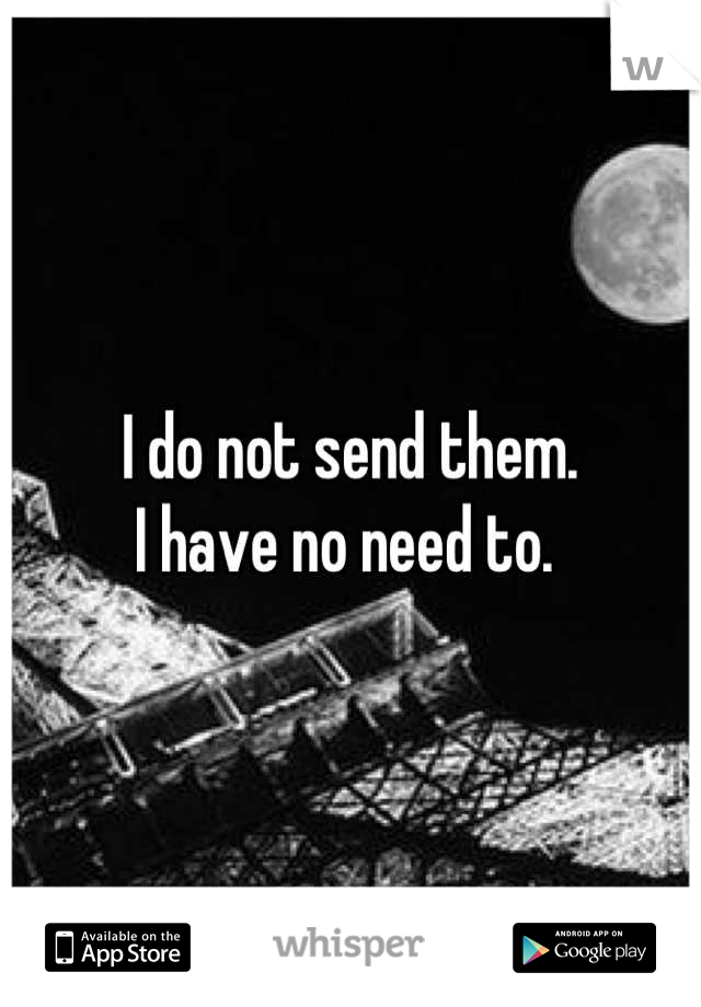 I do not send them. 
I have no need to. 