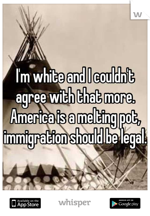 I'm white and I couldn't agree with that more. America is a melting pot, immigration should be legal.
