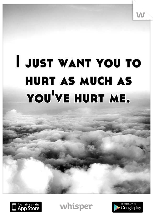 I just want you to hurt as much as you've hurt me.