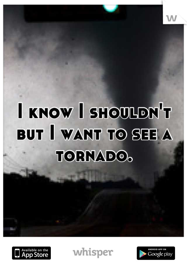 I know I shouldn't but I want to see a tornado.