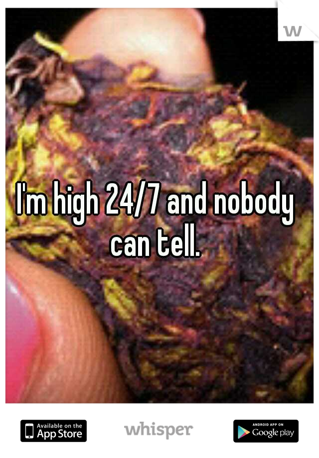 I'm high 24/7 and nobody can tell. 