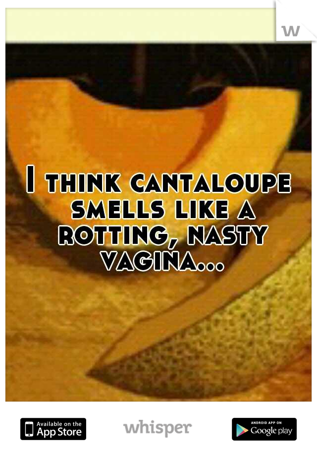 I think cantaloupe smells like a rotting, nasty vagina...