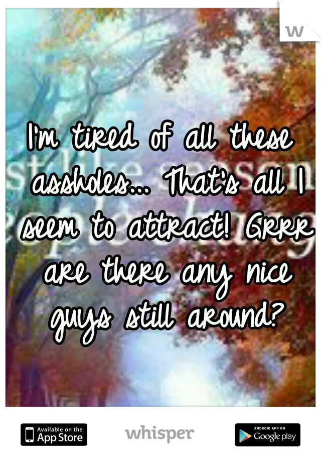 I'm tired of all these assholes... That's all I seem to attract! Grrr are there any nice guys still around?