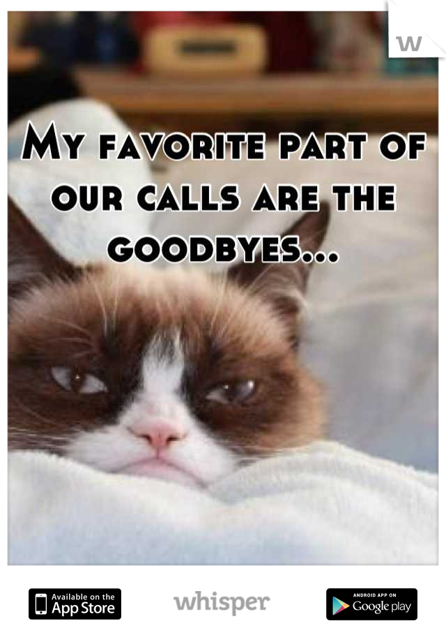 My favorite part of our calls are the goodbyes...