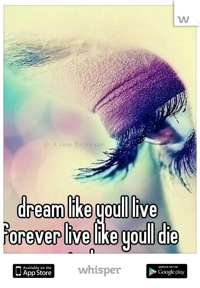 dream like youll live forever live like youll die today
