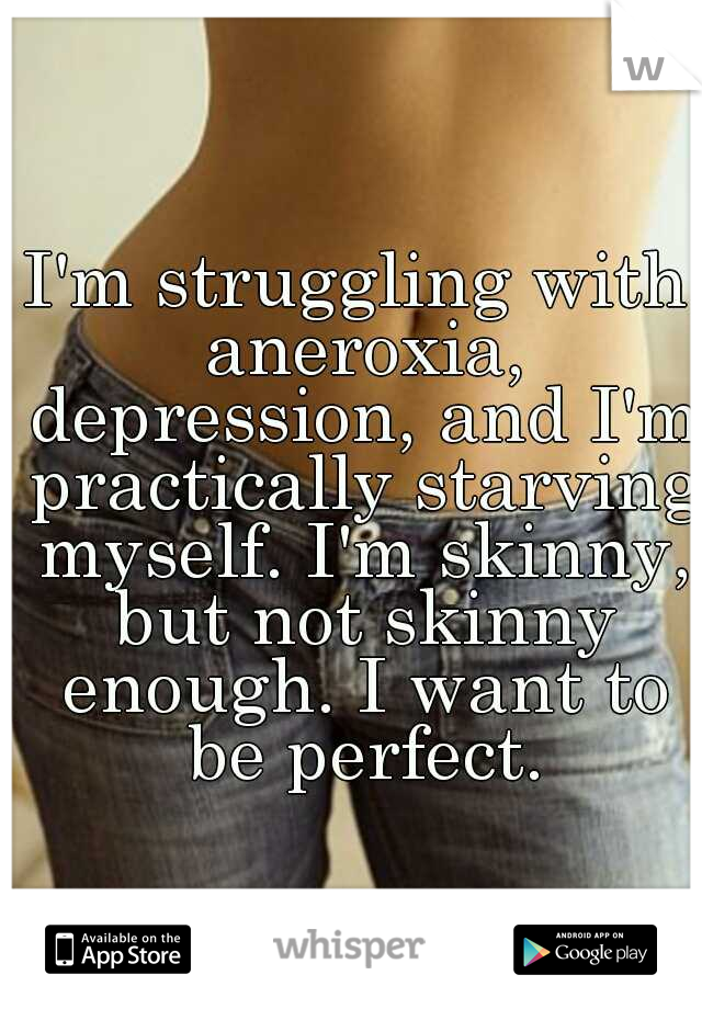 I'm struggling with aneroxia, depression, and I'm practically starving myself. I'm skinny, but not skinny enough. I want to be perfect.