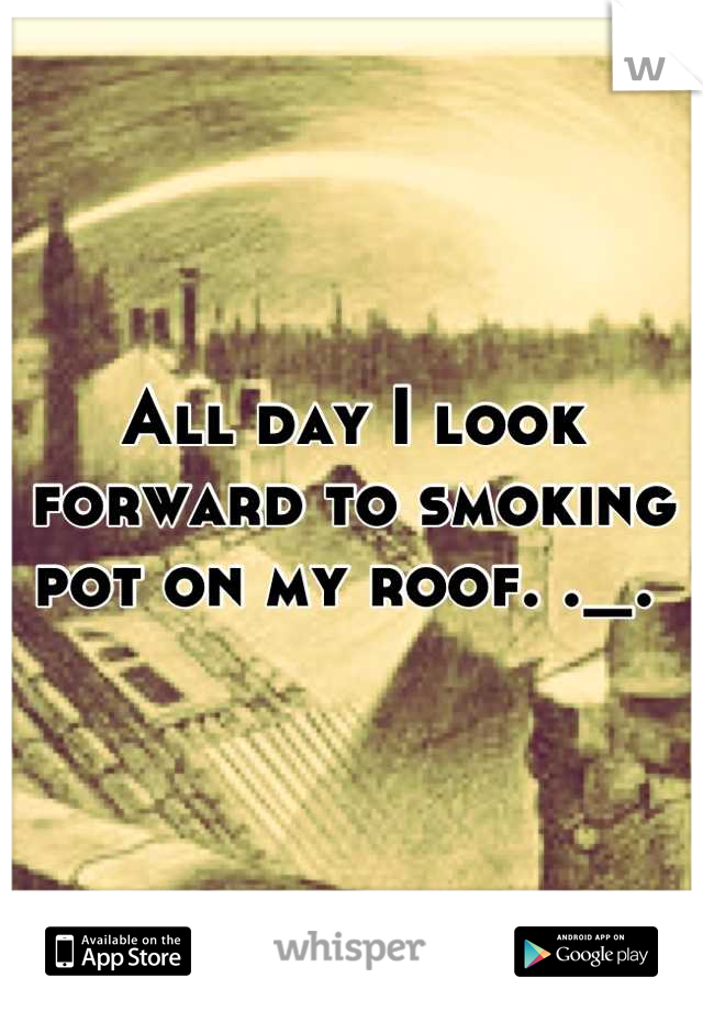 All day I look forward to smoking pot on my roof. ._. 