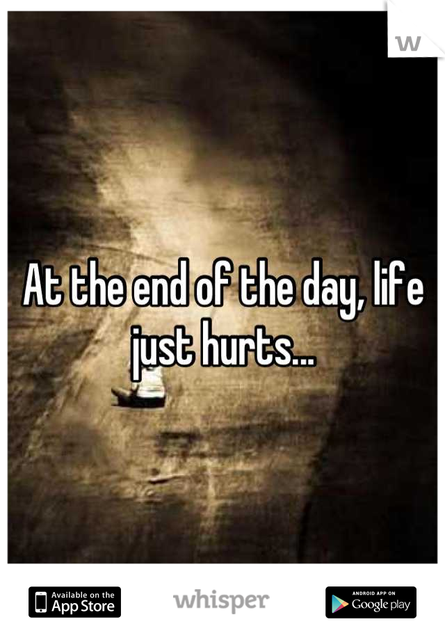At the end of the day, life just hurts...