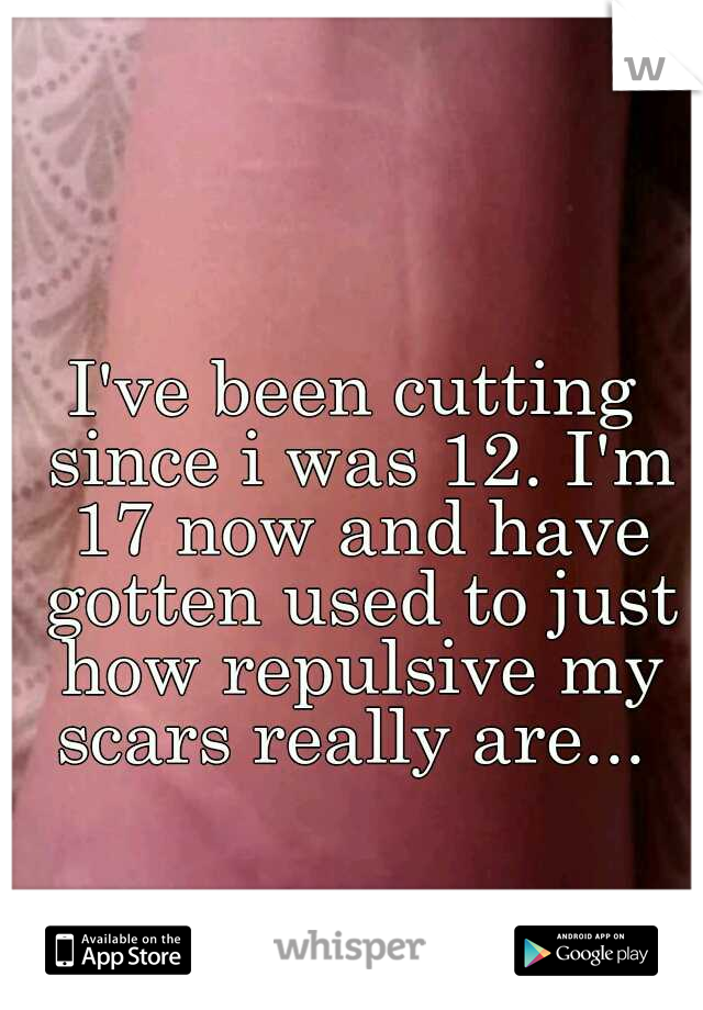 I've been cutting since i was 12. I'm 17 now and have gotten used to just how repulsive my scars really are... 