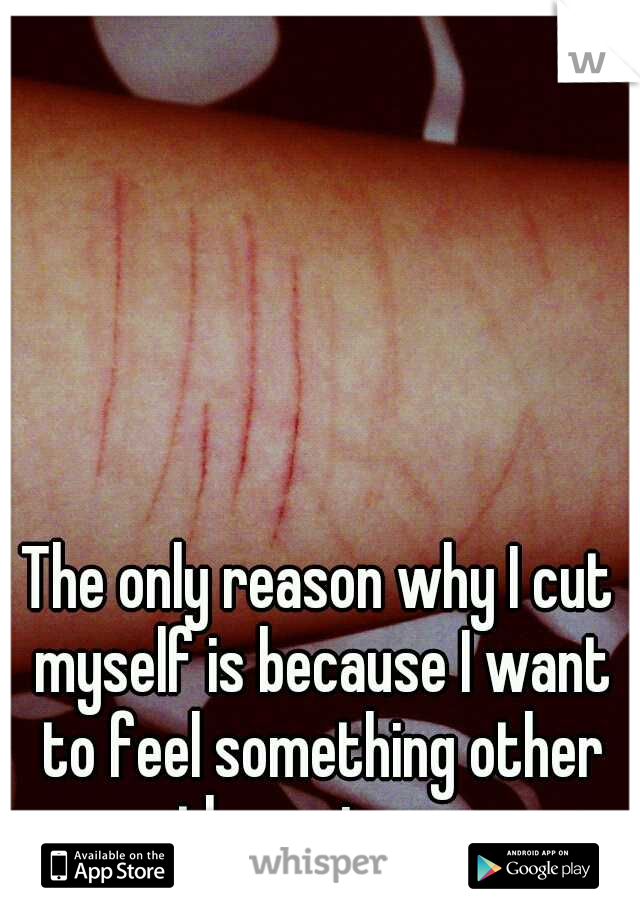 The only reason why I cut myself is because I want to feel something other than misery.