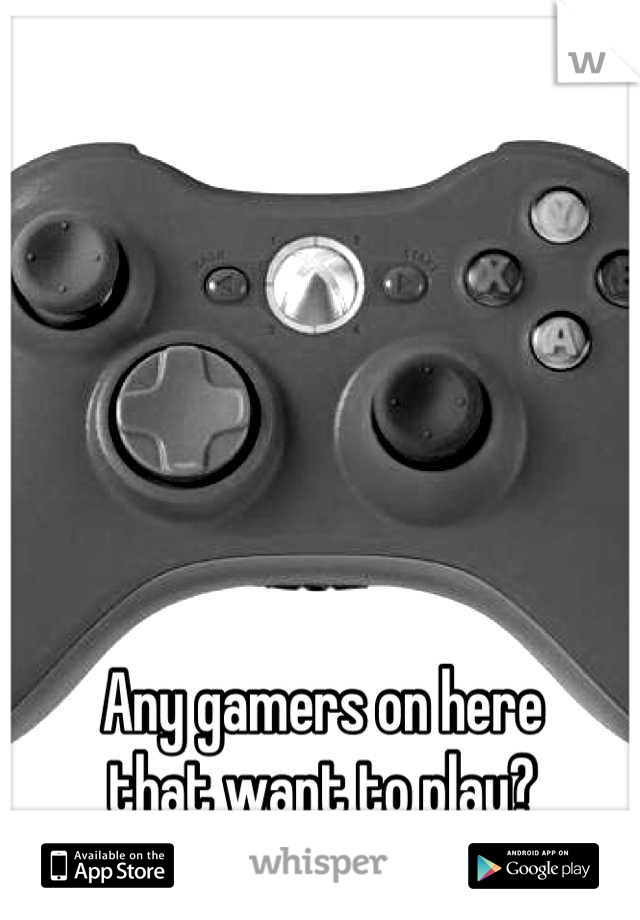 Any gamers on here
that want to play?